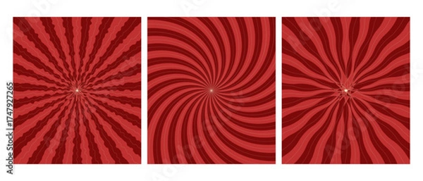 Fototapeta red different sunburst pack, spiral background pop art retro suitable for comic cartoon background