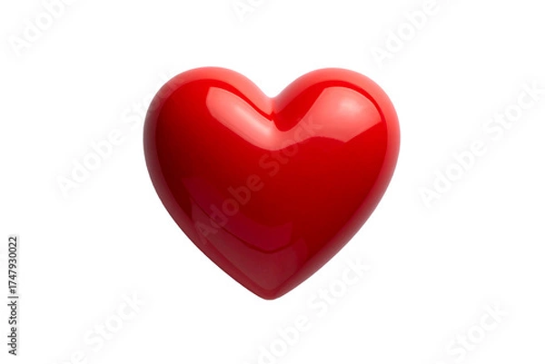 Fototapeta red heart shape object on white background