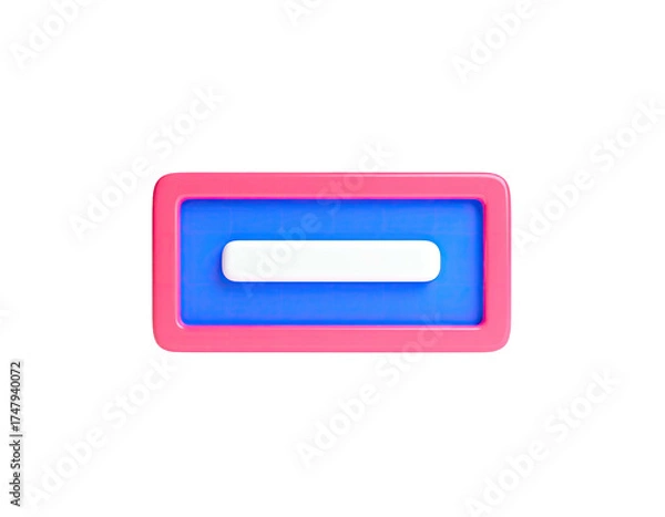 Fototapeta 3D-rendered rectangle in pink, blue and white on black background