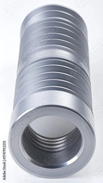 Obraz Cylindrical, metallic component with multiple concentric rings