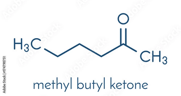 Fototapeta Methyl butyl ketone (MBK, 2-hexanone) solvent molecule. Skeletal formula.