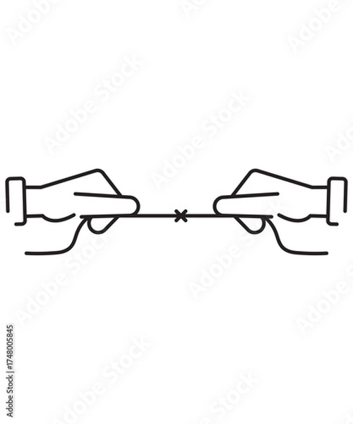 Fototapeta hand holding rope icon, vector best line icon.