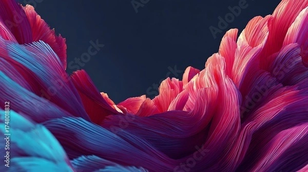 Obraz Abstract Colorful Wavy Lines Pattern Design Gradient Background Backdrop Wallpaper Art