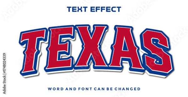Fototapeta Texas editable text effect