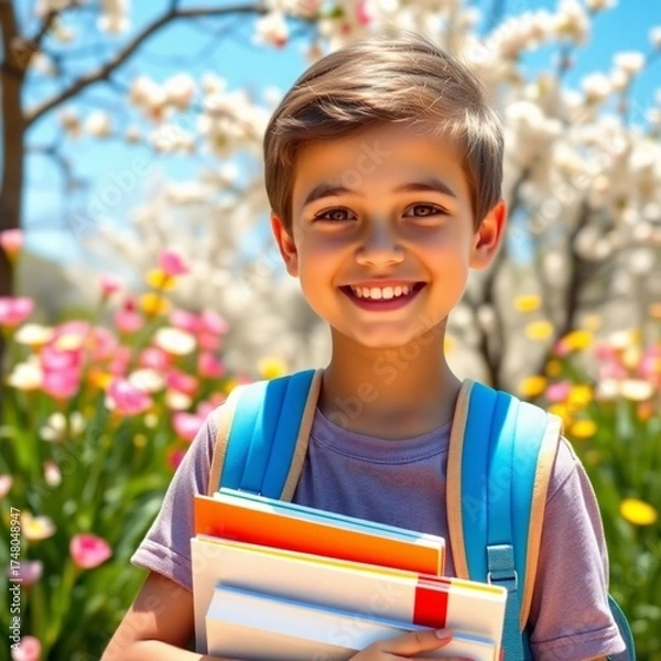 Obraz 도서, 꼬마, 남자아이, 읽기, 바깥쪽,