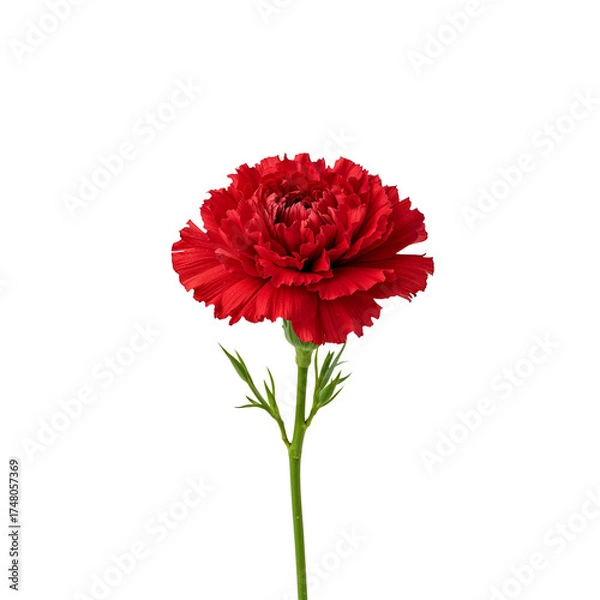 Fototapeta A vibrant red flower with delicate, ruffled petals, presented