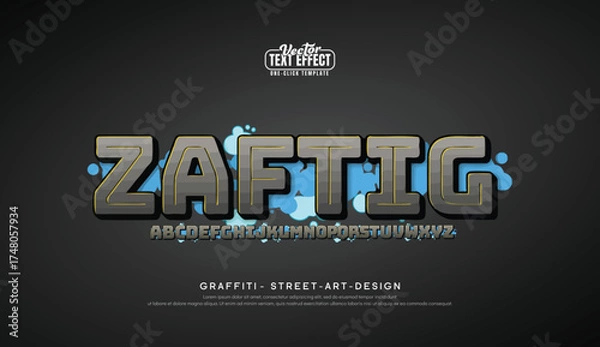 Fototapeta Zafting logo graffiti font text effect, spray and street text style	
