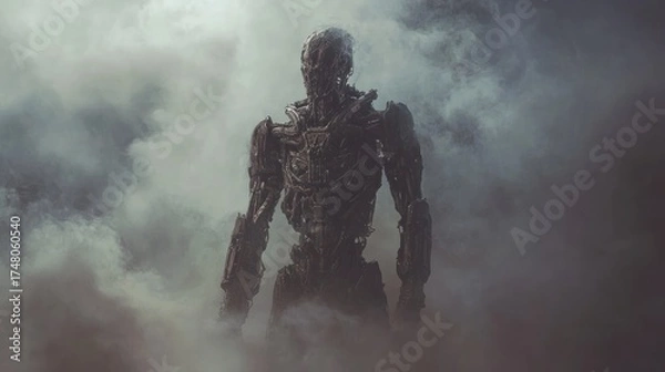 Fototapeta Robot figure in the mist
