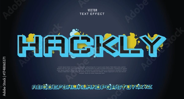Fototapeta Hackly logo graffiti font text effect, spray and street text style	
