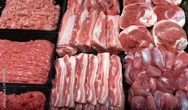 Obraz Meat on market in Sofia