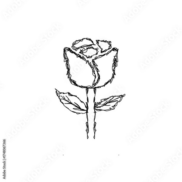 Obraz flowers with scribble art