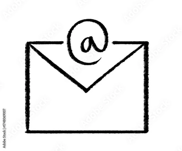 Fototapeta hand-drawn, sketchy E-Mail icon design, email icon with transparent png background 