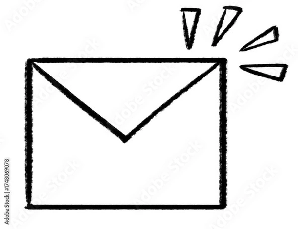 Fototapeta hand-drawn, sketchy E-Mail icon design, email icon with transparent png background 