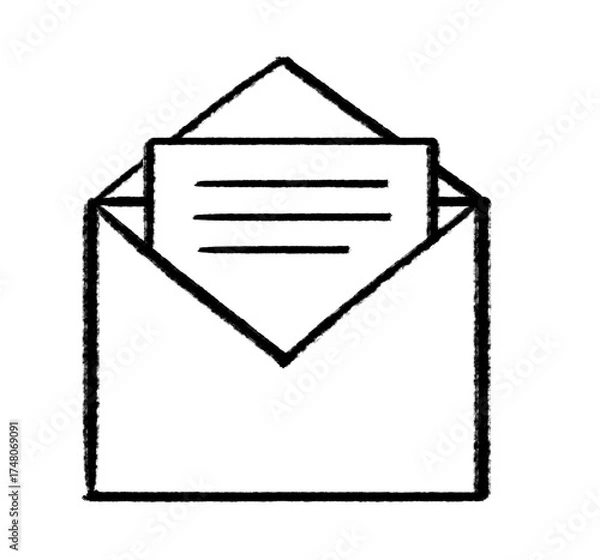 Fototapeta hand-drawn, sketchy E-Mail icon design, email icon with transparent png background 