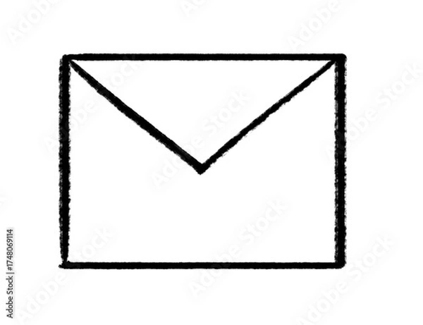 Fototapeta hand-drawn, sketchy E-Mail icon design, email icon with transparent png background 