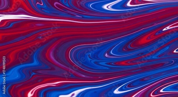 Fototapeta Abstract swirl background with a vibrant mix of red, white, and blue colors, creating a dynamic and eyecatching texture for various design projects