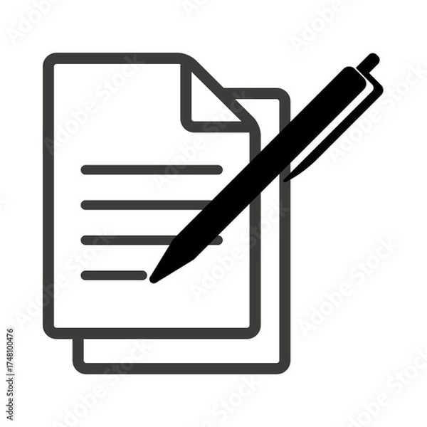 Obraz Pen and paper icon representing writing and documentation
