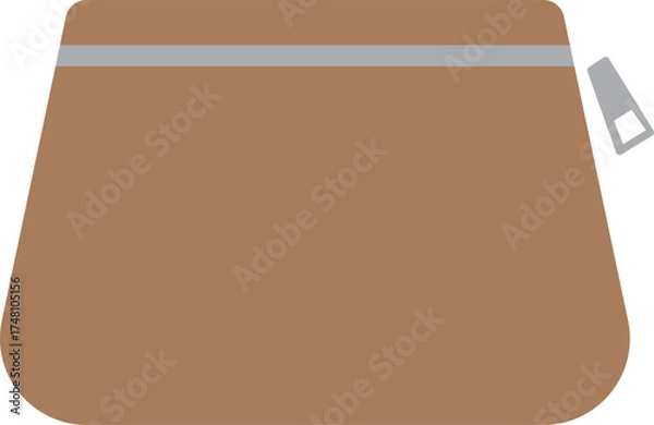 Obraz 茶色いポーチのアイコンイラスト