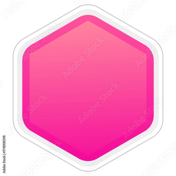Obraz Pink Hexagon Badge
