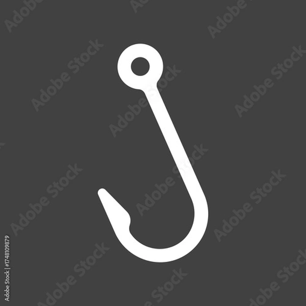 Obraz Minimal isolated thick fishing hook.