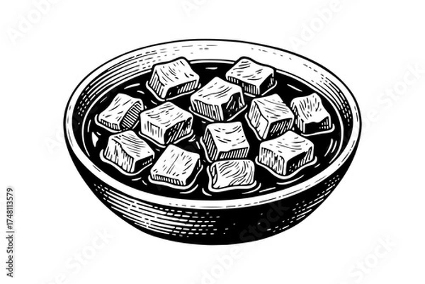 Obraz Veal vector engraving style illustration