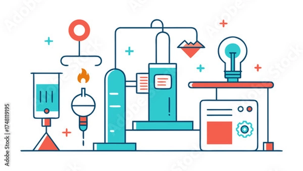 Obraz Abstract Scientific Laboratory Equipment Illustration