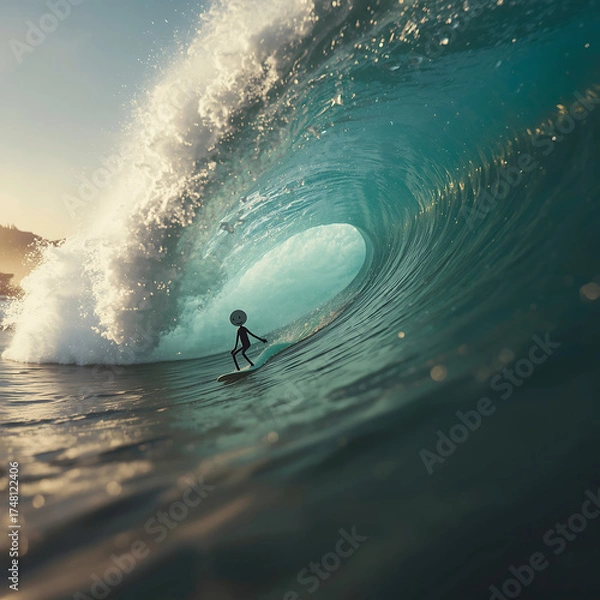 Obraz surfing on the beach