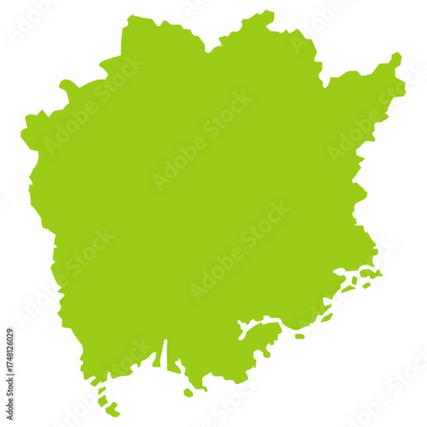 Obraz 岡山県　観光　地図