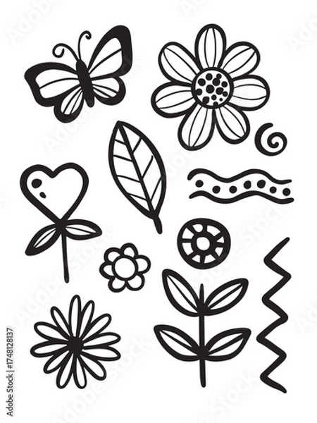Fototapeta Doodle graphic element. Scribble pattern element. Hand drawn design