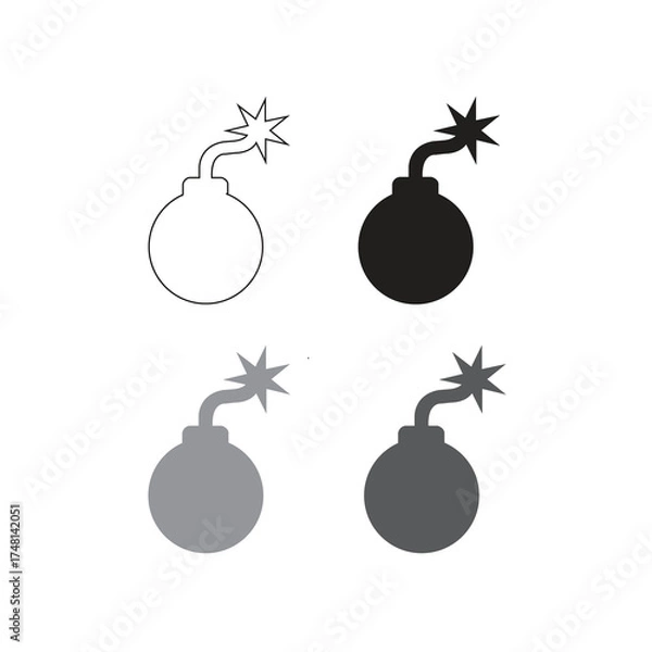 Obraz Stylized cartoon bomb.