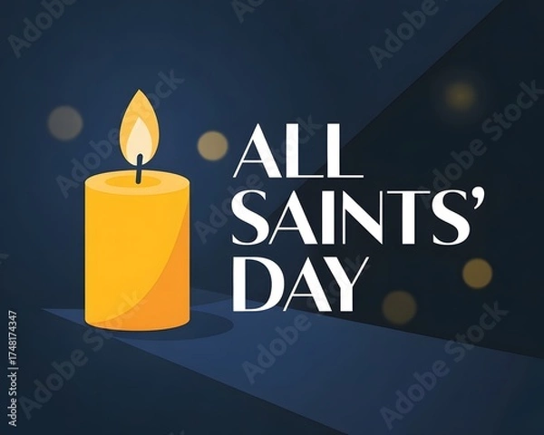 Fototapeta All saints day candle light for remembrance isolated on white background