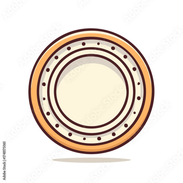 Obraz Flat design circular decorative element with dotted pattern, simple graphic icon