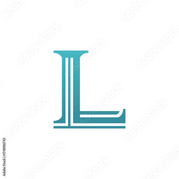 Fototapeta L Letter Logo Monogram Vector