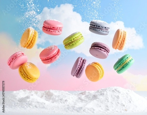 Fototapeta colorful macaroons 
