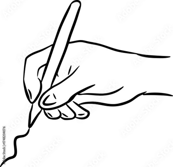 Obraz Hand Writing With Pen Illustration