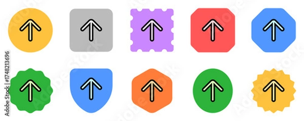 Obraz Vector single arrow chevron up icon. Black, white background. Perfect for app and web interfaces, infographics, presentations, marketing, etc.