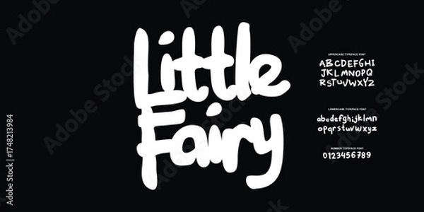 Fototapeta Elegant Font. Groovy Font. Graffiti Font. Creative Hand Drawn Uppercase and Number. Street Art Classic Lettering Fashion Designs Typography modern serif  decorative vintage concept vector illustration