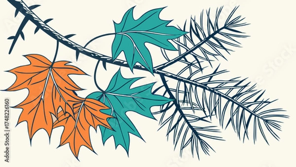 Obraz Autumn Foliage Illustration.