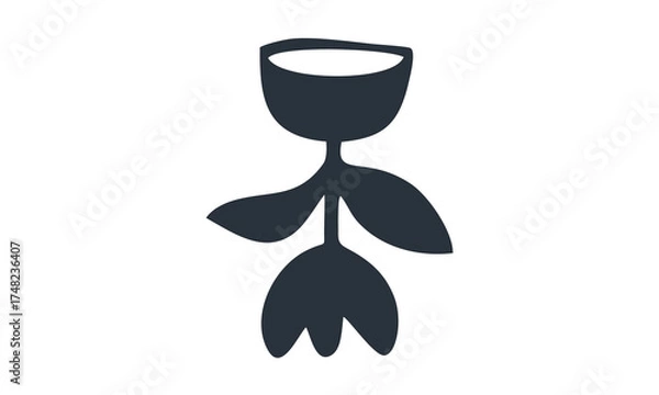 Fototapeta a glass and a flower connected by one stem