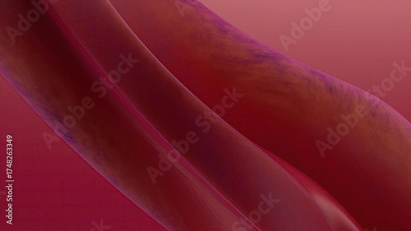 Obraz Abstract flowing shapes in shades of red