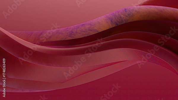 Obraz Abstract flowing layers of red and purple