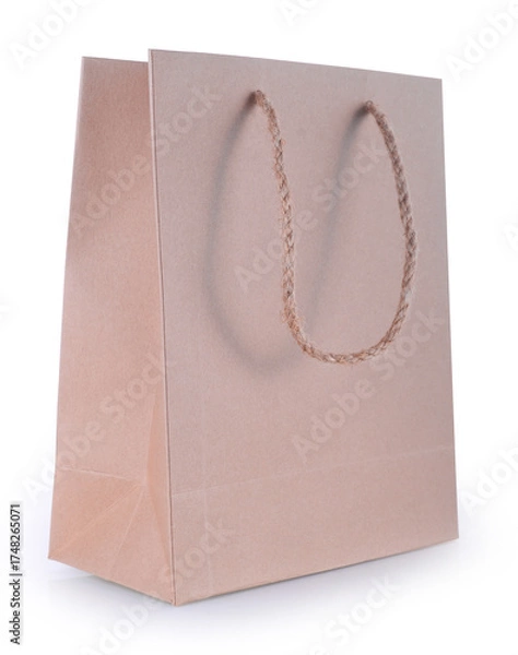 Fototapeta Paper bag isolated on white background.