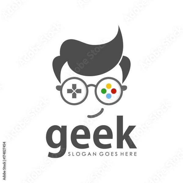 Obraz Geek logo design template
