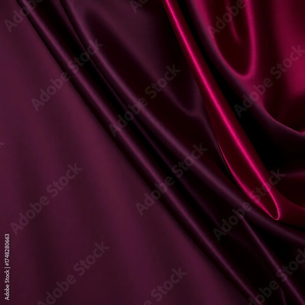 Obraz Vibrant red, deep blue, rich green, elegant purple, creamy white, and luxurious maroon tones blend seamlessly into a light and dark silk fiber textured background, creating a sophisticated, artistic