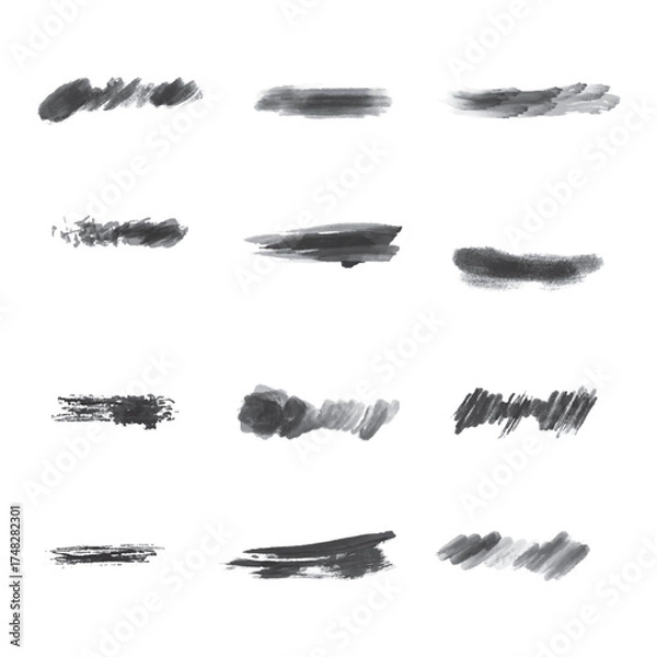 Obraz 線　墨　黒　セット