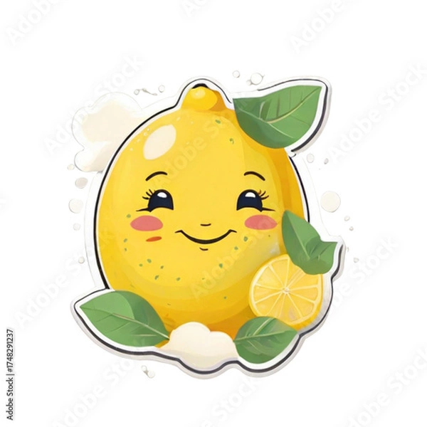 Obraz yellow illustration  with lemon