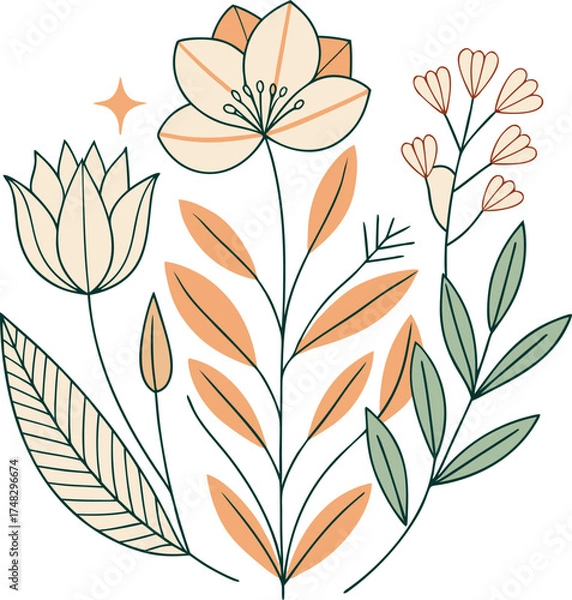 Fototapeta seamless floral pattern