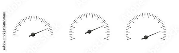Obraz Car speedometer. Car dashboard. Car speed indicator icon. Isolated vector graphic EPS 10