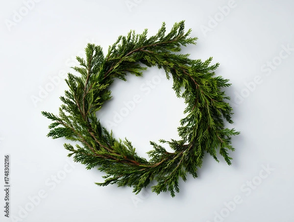 Obraz christmas wreath on white background