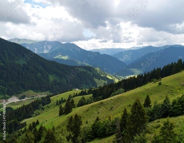 Obraz Mountain valley landscape